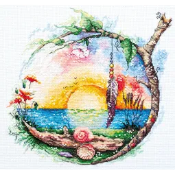 Cross-stitch kit Sunny paradise 25x25 cm AAH-074
