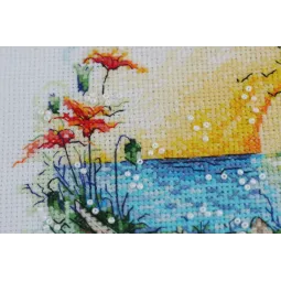 Kryželiu siuvinėjimo rinkinys Saulėtas rojus 25x25 cm AAH-074