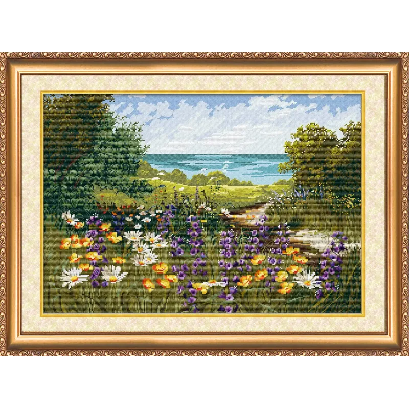 Набор для вышивания крестом Луг (Пейзаж) 48x30 см AAH-007