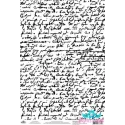 Ryžių kortelė dekupažui "Monochromatinis, rankraštinis tekstas" dydis: 21*30 cm AM400456D