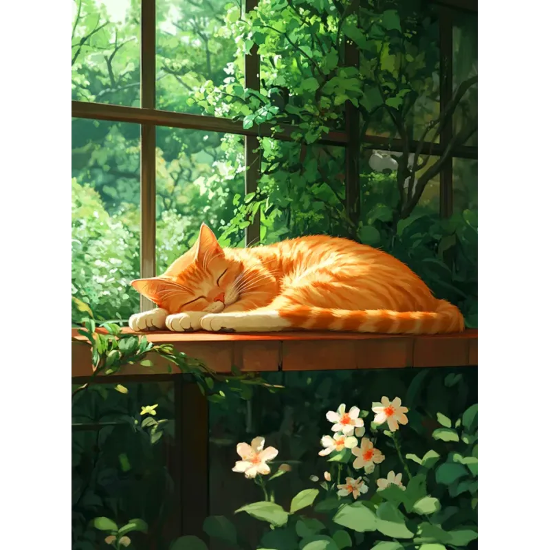 Diamond Painting with subframe Taking a nap 30x40 cm VA841