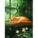 Diamond Painting with subframe Taking a nap 30x40 cm VA841