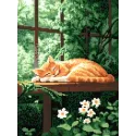 Diamond Painting with subframe Taking a nap 30x40 cm VA841