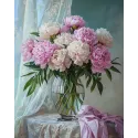 Diamantmalerei auf Keilrahmen "Pfingstrosenstrauß" 40x50 cm DP424