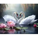 Peinture diamant avec sous-cadre "Fidélité du cygne" 40x50 cm DP423