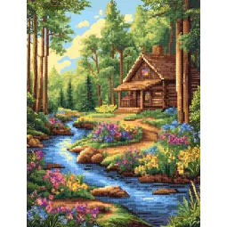 Diamond painting with subframe "Forest Stream" 40x50 cm DP422