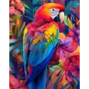 Алмазная мозаика на подрамнике "Яркий попугай" 40x50 см DP421