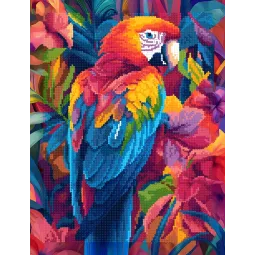 Diamond painting with subframe "Bright parrot" 40x50 cm DP421