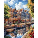 Peinture au diamant avec sous-châssis "Blooming Amsterdam" 40x50 cm DP419