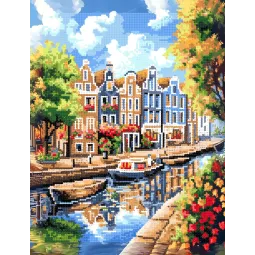 Peinture au diamant avec sous-châssis "Blooming Amsterdam" 40x50 cm DP419