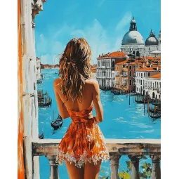 Алмазная живопись с подрамником "Солнечная Венеция" 40x50 см DP418