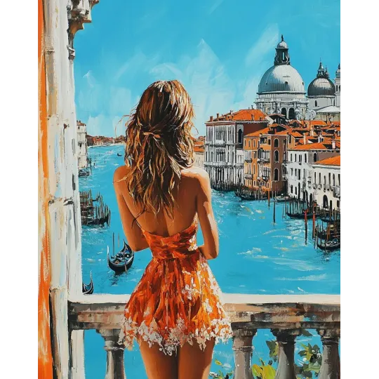 Diamantmalerei mit Unterrahmen "Sonniges Venedig" 40x50 cm DP418