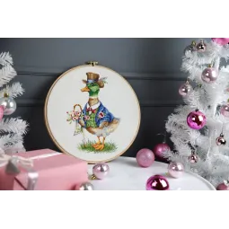 Cross stitch kit "Fashionable drake" 18.6x26.8 cm S/VK084