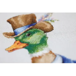 Cross stitch kit "Fashionable drake" 18.6x26.8 cm S/VK084