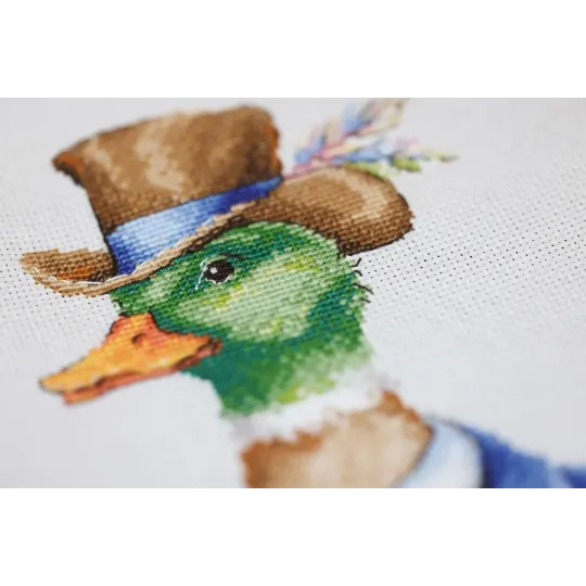Cross stitch kit "Fashionable drake" 18.6x26.8 cm S/VK084