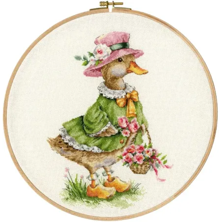 Kreuzstich-Set "Stilvolle Ente" 19.3x26.4 cm S/VK083