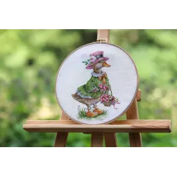 Kreuzstich-Set "Stilvolle Ente" 19.3x26.4 cm S/VK083