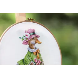 Kreuzstich-Set "Stilvolle Ente" 19.3x26.4 cm S/VK083