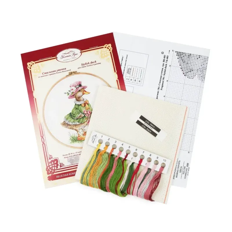 Cross stitch kit "Stylish Duck" 19.3x26.4 cm S/VK083