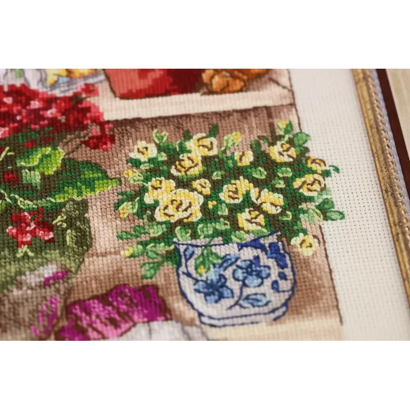 Kreuzstich-Set Blumenregal S/LTS085