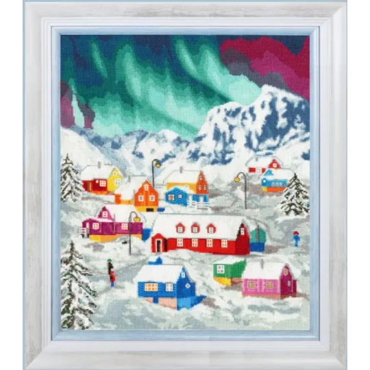 Cross stitch kit "The Northern village" 32x38.5 cm S/LP074