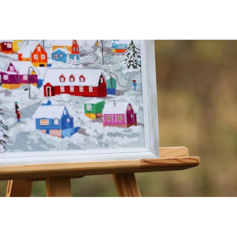 Cross stitch kit "The Northern village" 32x38.5 cm S/LP074