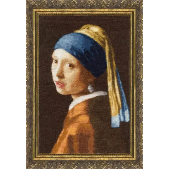 Cross stitch kit Girl with a pearl earring 12,5x19,5 cm S/KR003