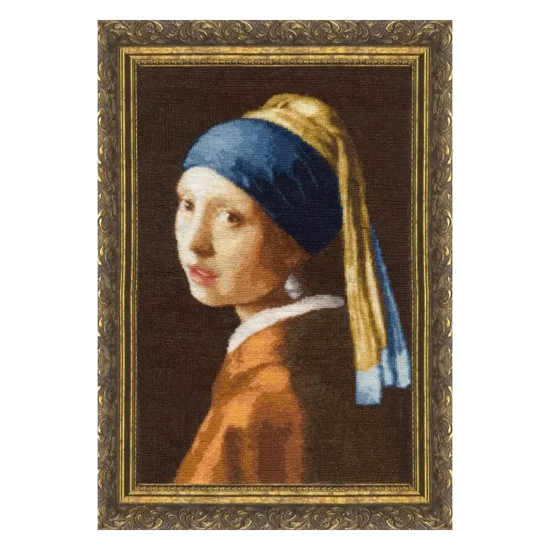 Cross stitch kit Girl with a pearl earring 12,5x19,5 cm S/KR003