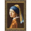 Cross stitch kit Girl with a pearl earring 12,5x19,5 cm S/KR003