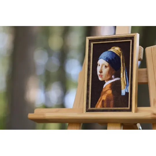 Cross stitch kit Girl with a pearl earring 12,5x19,5 cm S/KR003