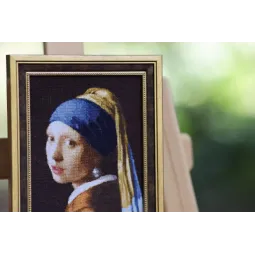 Kit de point de croix Jeune fille à la perle S/KR003