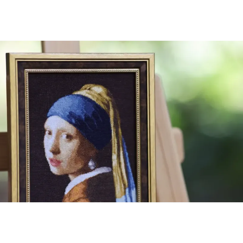 Cross stitch kit Girl with a pearl earring 12,5x19,5 cm S/KR003