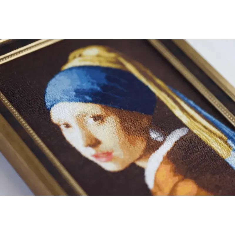 Cross stitch kit Girl with a pearl earring 12,5x19,5 cm S/KR003