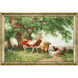 Cross stitch kit "Herd under the trees" 40x60 cm S/MK112