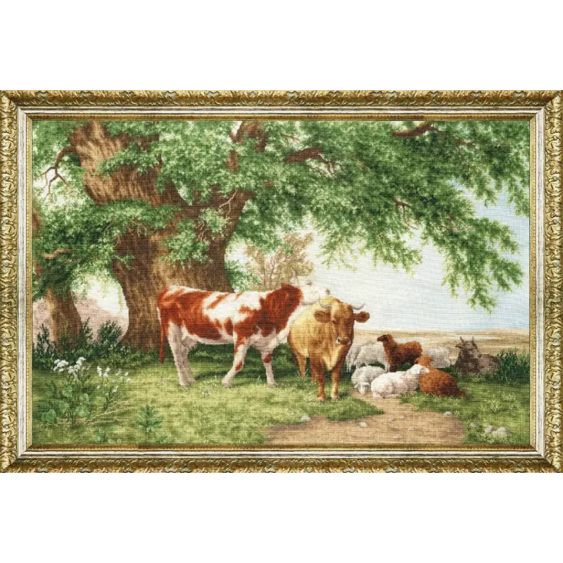Cross stitch kit "Herd under the trees" 40x60 cm S/MK112