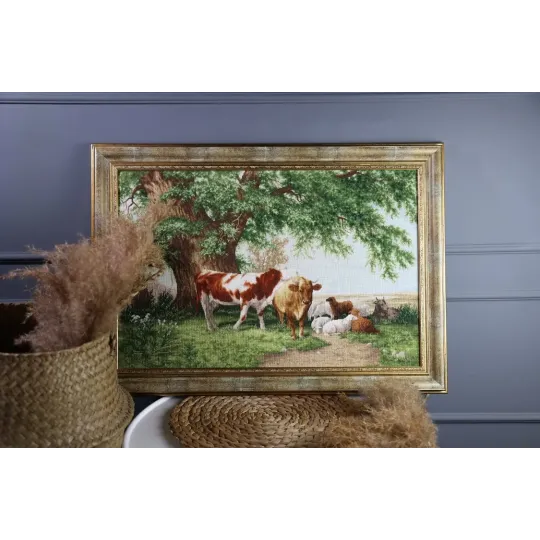 Cross stitch kit "Herd under the trees" 40x60 cm S/MK112