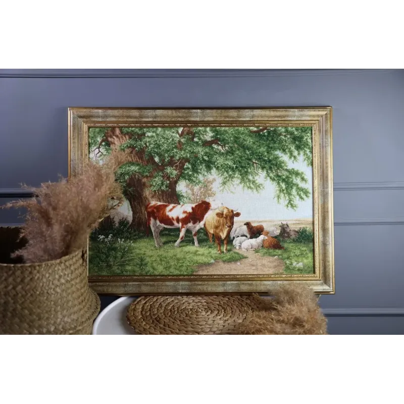 Kreuzstich-Set "Hirsch unter den Bäumen" 40x60 cm S/MK112