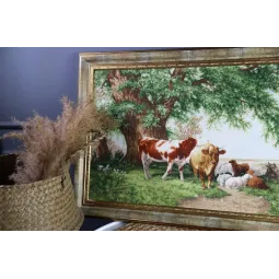 Kreuzstich-Set "Hirsch unter den Bäumen" 40x60 cm S/MK112