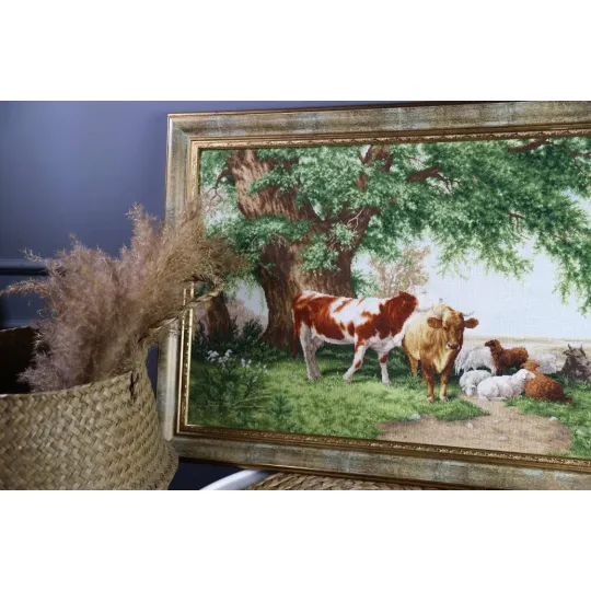 Kreuzstich-Set "Hirsch unter den Bäumen" 40x60 cm S/MK112