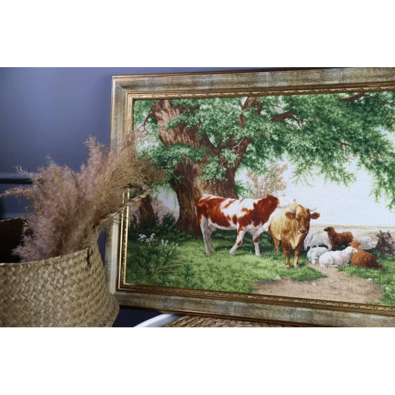 Kreuzstich-Set "Hirsch unter den Bäumen" 40x60 cm S/MK112