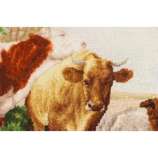 Cross stitch kit "Herd under the trees" 40x60 cm S/MK112
