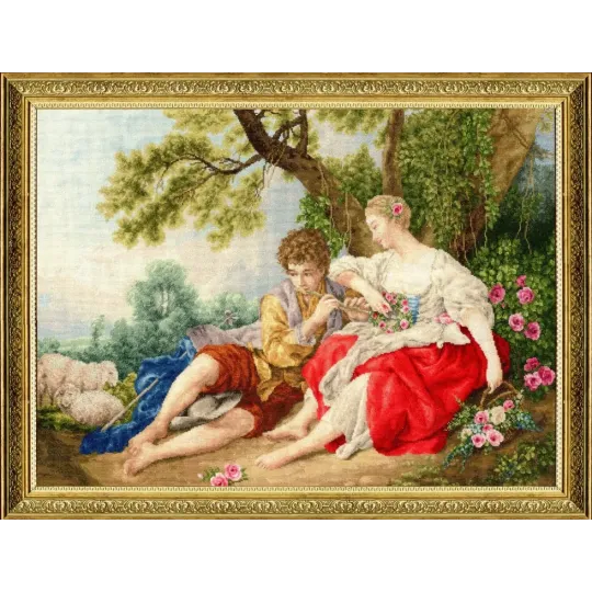 Cross stitch kit "The shepherd playing the flute to the shepherdess" 59x41.5 cm S/MK111