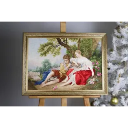 Cross stitch kit "The shepherd playing the flute to the shepherdess" 59x41.5 cm S/MK111