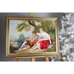 Cross stitch kit "The shepherd playing the flute to the shepherdess" 59x41.5 cm S/MK111