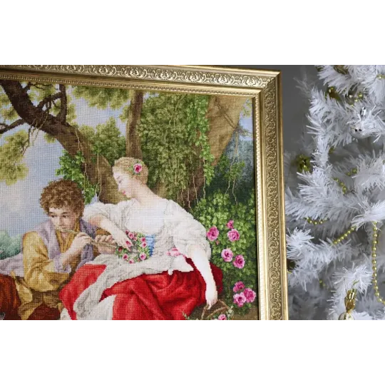 Cross stitch kit "The shepherd playing the flute to the shepherdess" 59x41.5 cm S/MK111