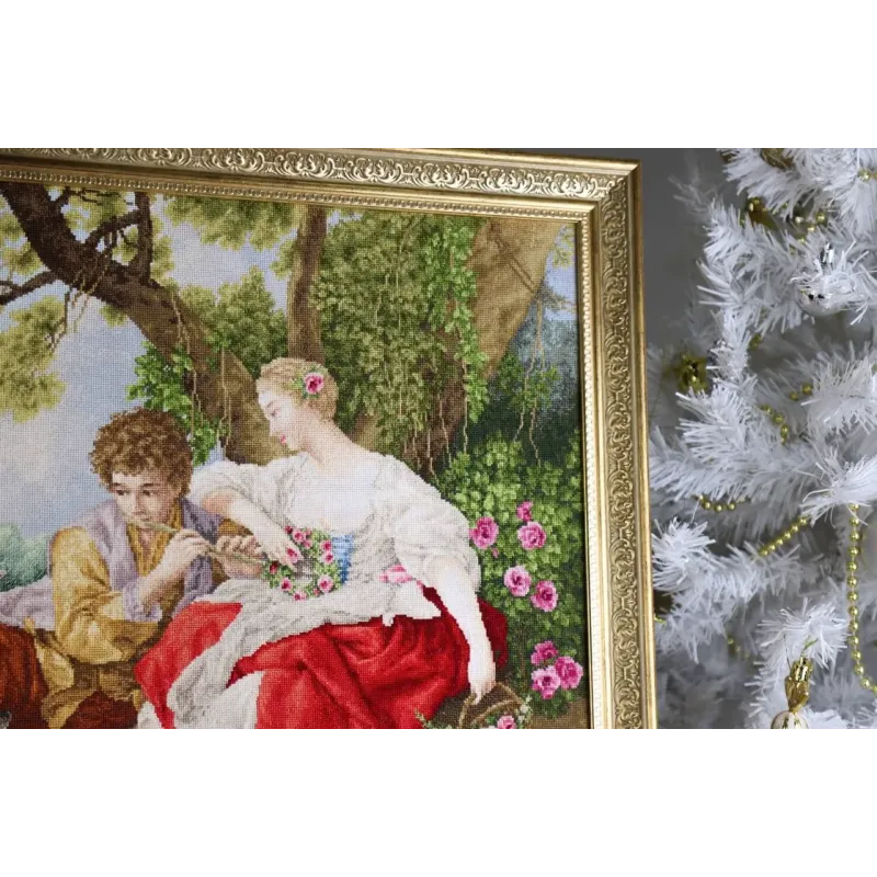 Cross stitch kit "The shepherd playing the flute to the shepherdess" 59x41.5 cm S/MK111