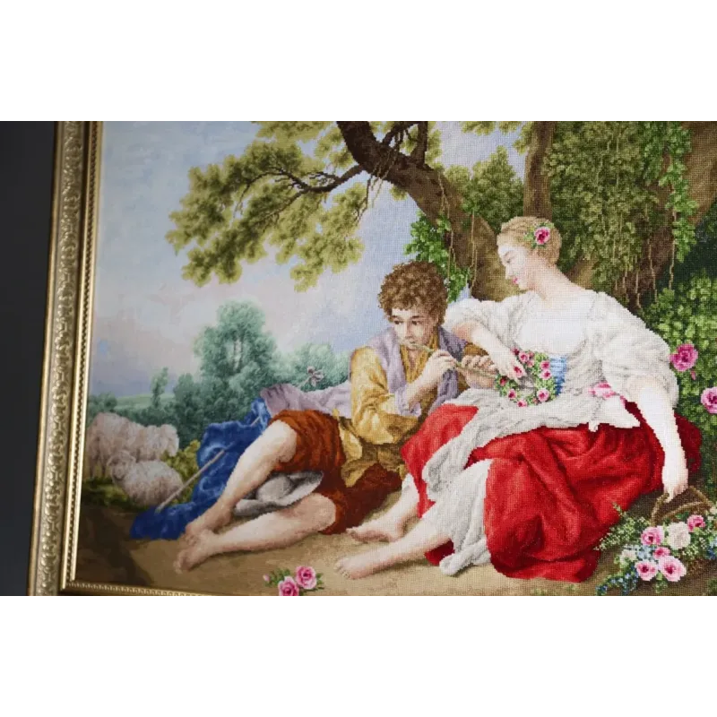 Kreuzstich-Set "Der Hirte spielt der Hirtin Flöte" 59x41.5 cm S/MK111