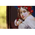 Kit de point de croix Une fille dans une couronne de coquelicots avec une œillet à la main (Mariuccia). 1819 S/MK109