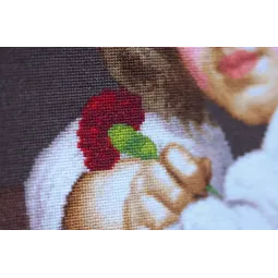 Cross stitch kit "A girl in a poppy wreath with a carnation in her hand (Mariuccia).1819" 39.5x41.5 cm S/MK109