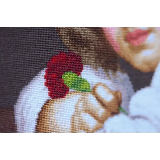 Cross stitch kit "A girl in a poppy wreath with a carnation in her hand (Mariuccia).1819" 39.5x41.5 cm S/MK109